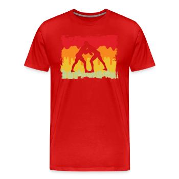 Wrestling Retro - Männer Premium Bio T-Shirt - Rot - Vorne - Damien (186cm)