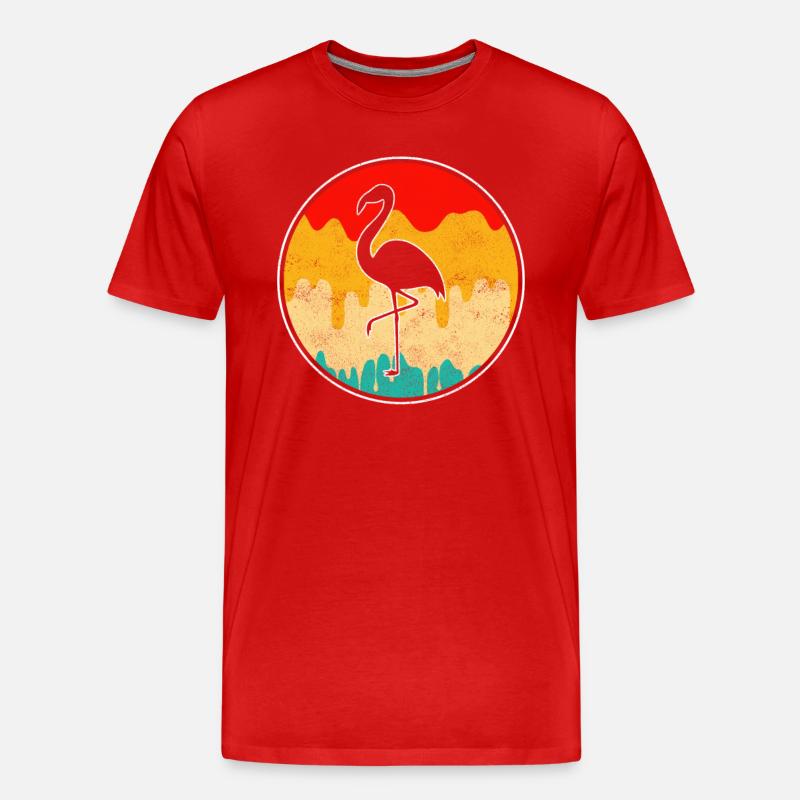 Flamingo Retro - Männer Premium Bio T-Shirt - Rot