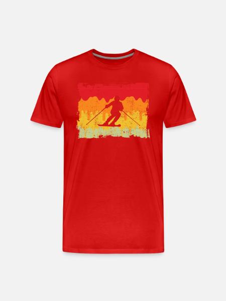 Ski Retro - Männer Premium Bio T-Shirt - Rot