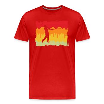 Golf Retro - Männer Premium Bio T-Shirt - Rot - Vorne - Damien (186cm)