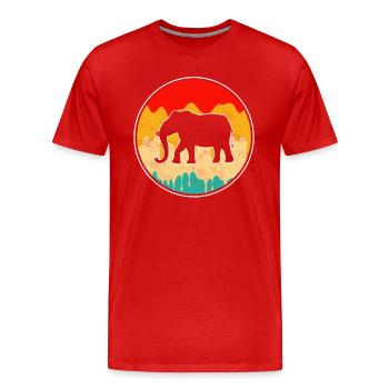 Elefant Retro - Männer Premium Bio T-Shirt - Rot - Vorne - Damien (186cm)