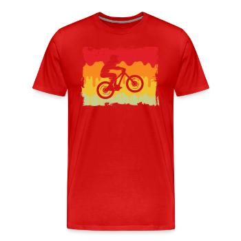 VÉLO DE MONTAGNE Rétro - T-shirt bio Premium Homme - rouge - Devant - Damien (186cm)