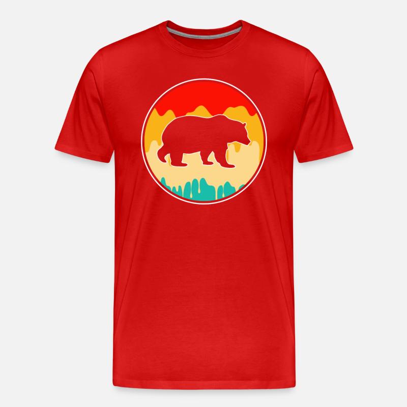 Bär Retro - Männer Premium Bio T-Shirt - Rot