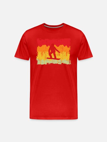 Snowboarding Retro - Männer Premium Bio T-Shirt - Rot