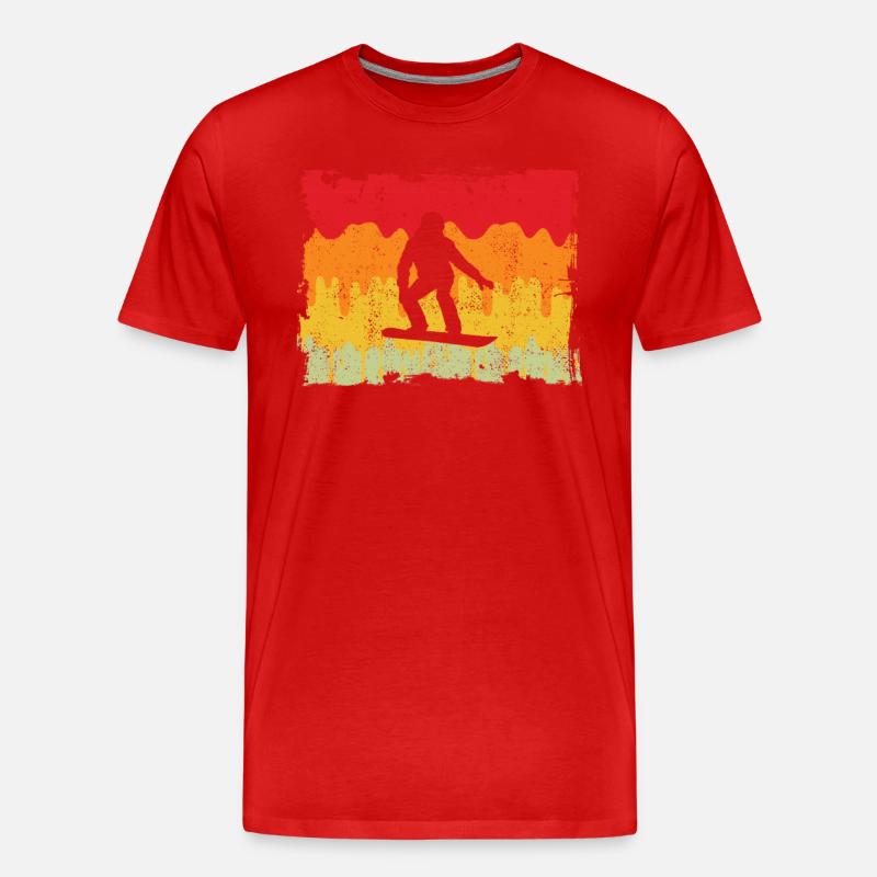 Snowboarding Retro - Männer Premium Bio T-Shirt - Rot