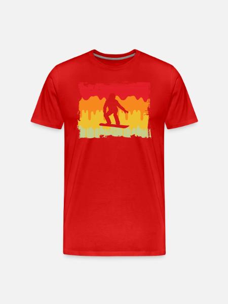 Snowboarding Retro - Männer Premium Bio T-Shirt - Rot