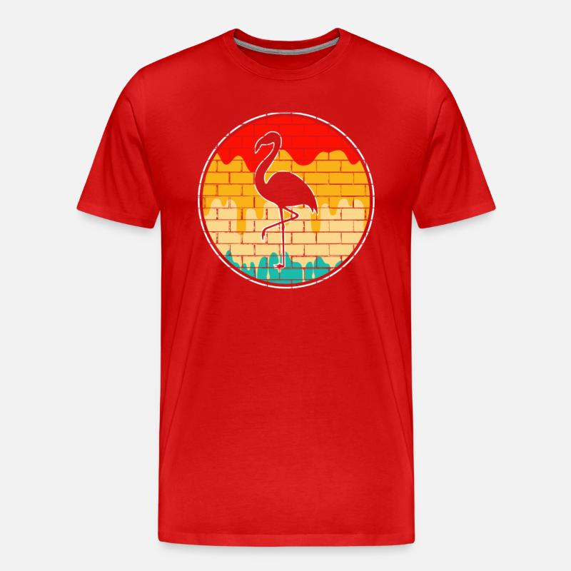 Flamingo Retro - Männer Premium Bio T-Shirt - Rot