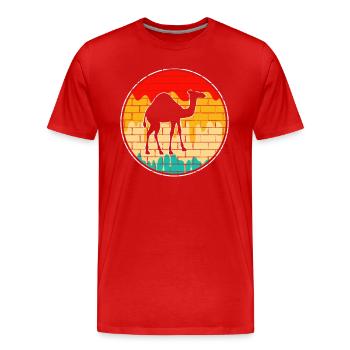 Retro Dromedary - Men's Premium Organic T-Shirt - red - Front - Damien (186cm)