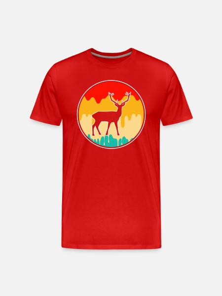 Deer Retro - Men's Premium Organic T-Shirt - red
