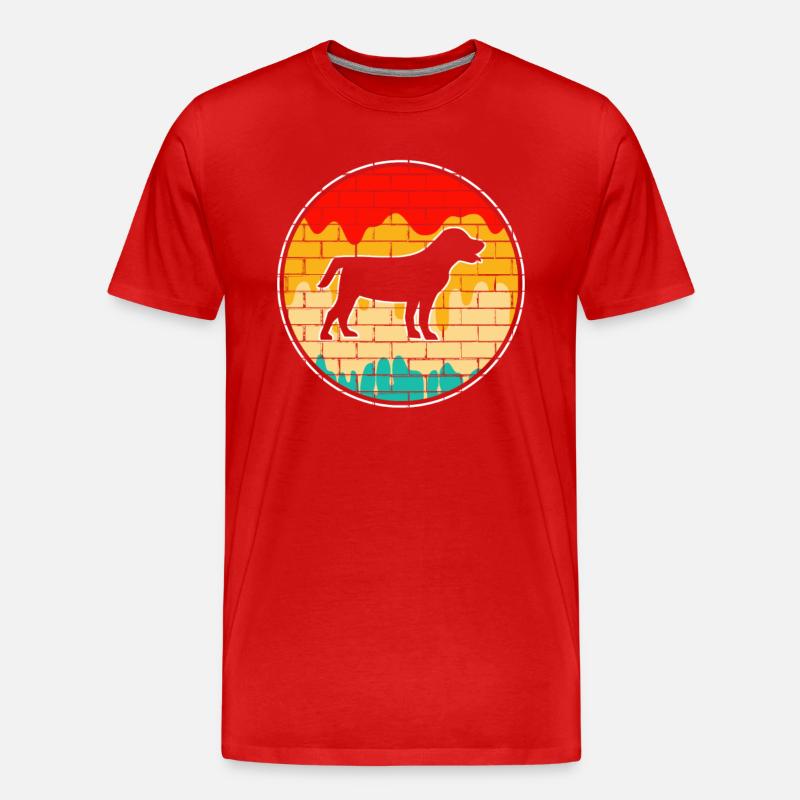 Hund Retro - Männer Premium Bio T-Shirt - Rot