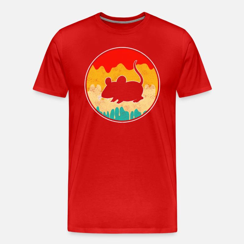 Maus Retro - Männer Premium Bio T-Shirt - Rot