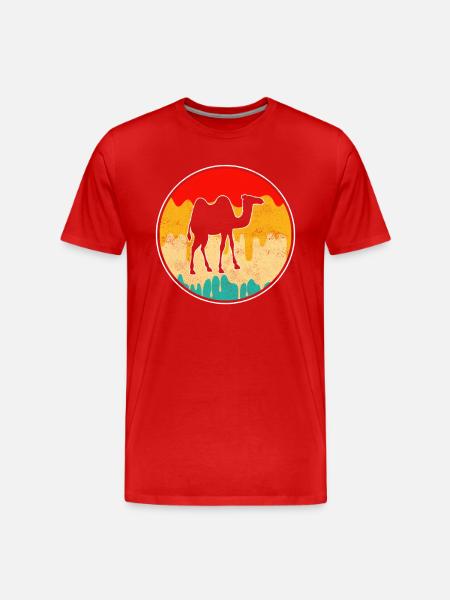 Dromedar Kamel Retro - Männer Premium Bio T-Shirt - Rot