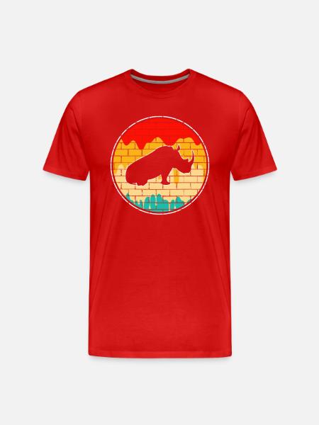Rhino Rétro - T-shirt bio Premium Homme - rouge