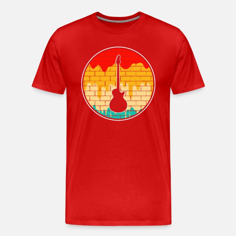 Rock retro - Männer Premium Bio T-Shirt - Rot