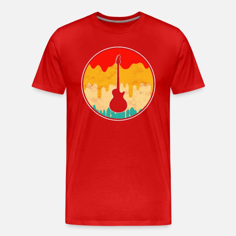 Rock retro - Männer Premium Bio T-Shirt - Rot