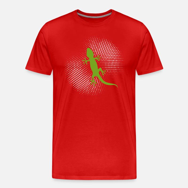 Eidechse - Männer Premium Bio T-Shirt - Rot