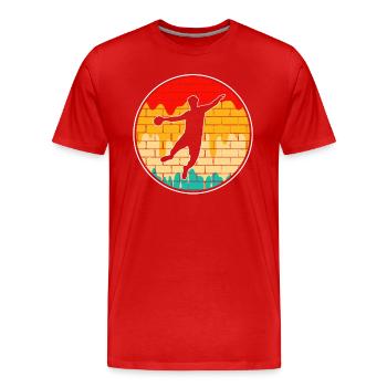 Handball Rétro - T-shirt bio Premium Homme - rouge - Devant - Damien (186cm)