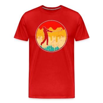 Golf Retro - Männer Premium Bio T-Shirt - Rot - Vorne - Damien (186cm)