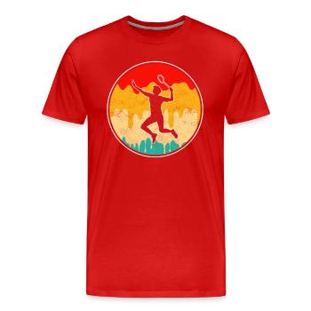 Badminton Rétro - T-shirt bio Premium Homme - rouge - Devant - Damien (186cm)