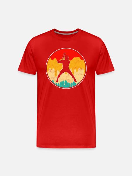 Baseball Retro Logo - Men's Premium Organic T-Shirt - red