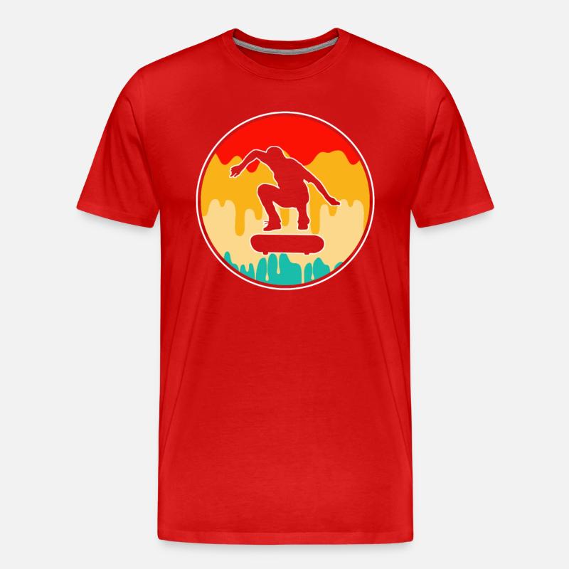 Skating Retro - Männer Premium Bio T-Shirt - Rot