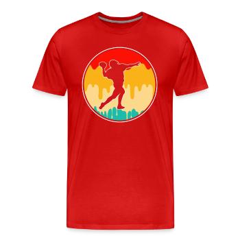 Football Retro - Men's Premium Organic T-Shirt - red - Front - Damien (186cm)