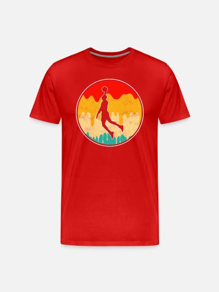 Basketball Retro - Männer Premium Bio T-Shirt - Rot