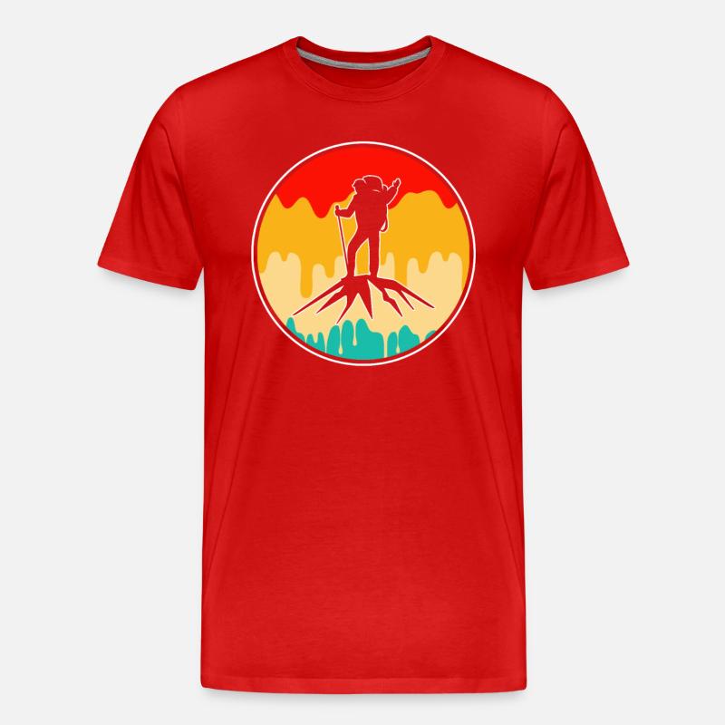 Bergsteigen Retro - Männer Premium Bio T-Shirt - Rot
