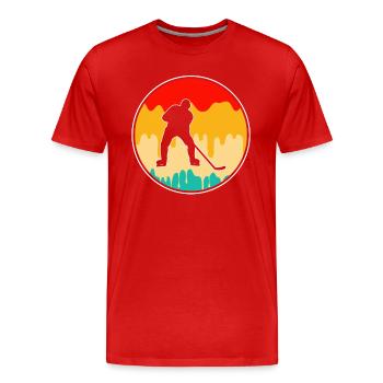 Eishockey Retro - Männer Premium Bio T-Shirt - Rot - Vorne - Damien (186cm)
