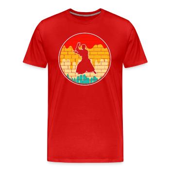 Aïkido Rétro - T-shirt bio Premium Homme - rouge - Devant - Damien (186cm)