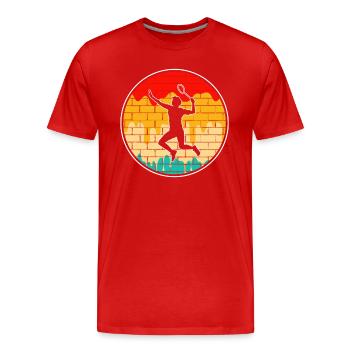 Badminton Rétro - T-shirt bio Premium Homme - rouge - Devant - Damien (186cm)