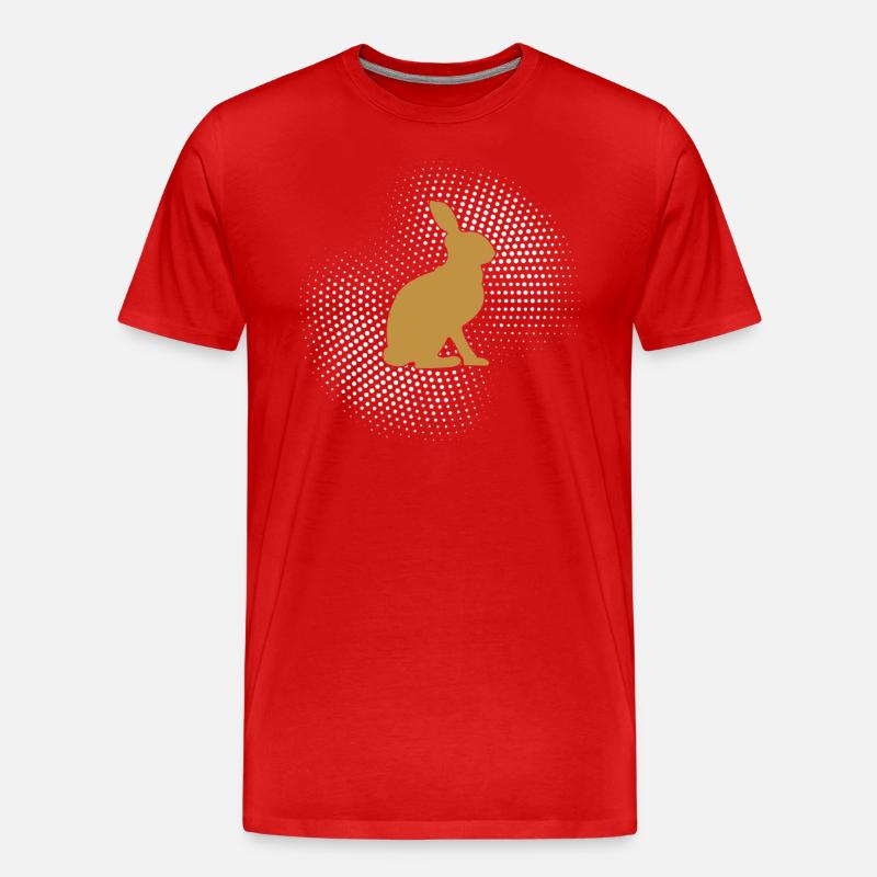 Hase - Männer Premium Bio T-Shirt - Rot