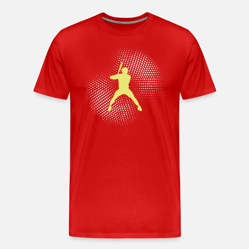 Baseball - Männer Premium Bio T-Shirt - Rot