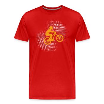 Mountain bike - Men's Premium Organic T-Shirt - red - Front - Damien (186cm)