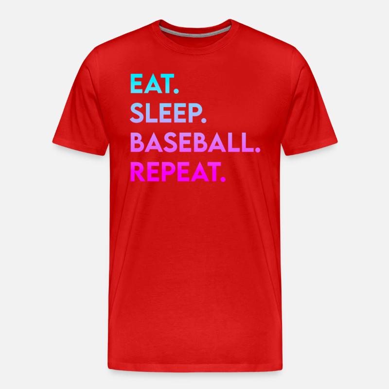 manger dormir baseball répéter - T-shirt bio Premium Homme - rouge