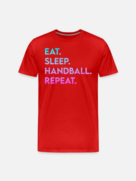 eat sleep handball repeat - Men's Premium Organic T-Shirt - red