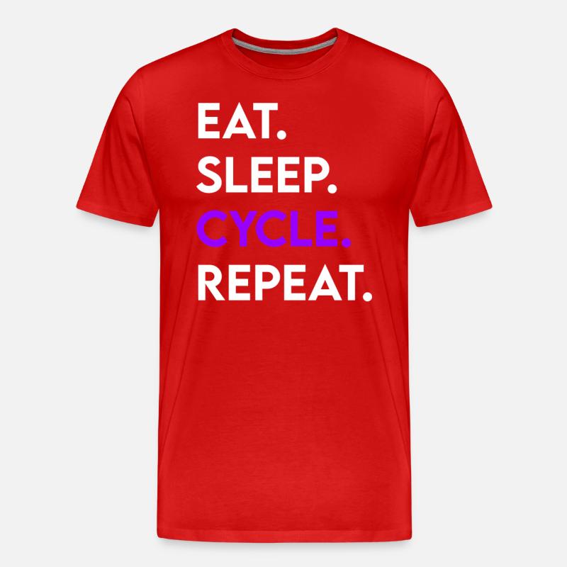 eat sleep cycle repeat - Männer Premium Bio T-Shirt - Rot