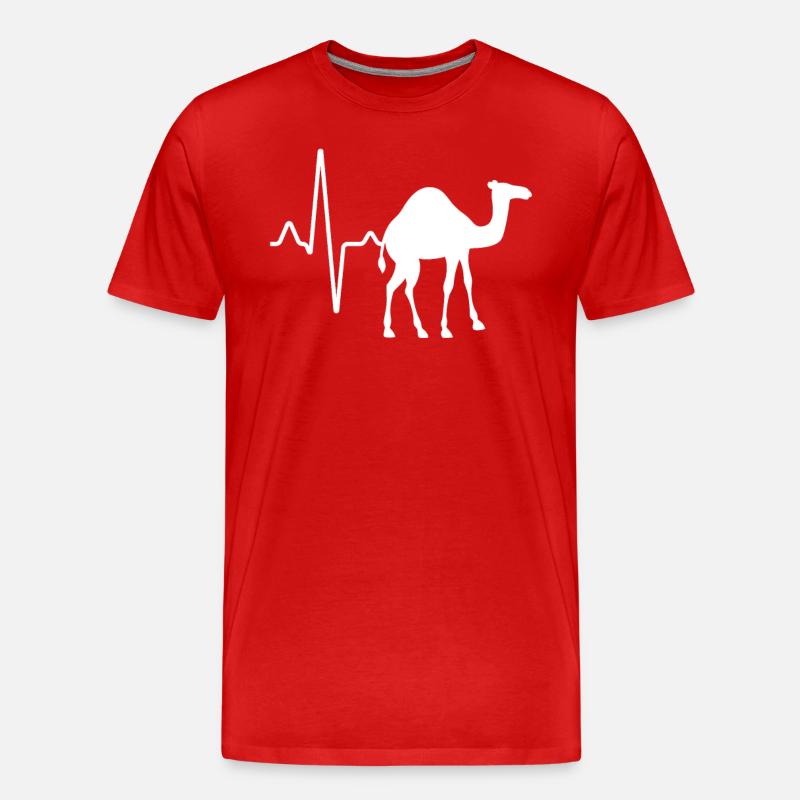 Dromedar Kamel Herzschlag - Männer Premium Bio T-Shirt - Rot
