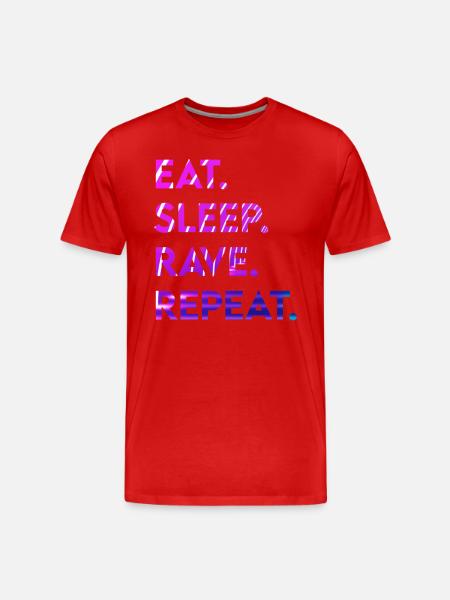 eat sleep rave repeat - Men's Premium Organic T-Shirt - red