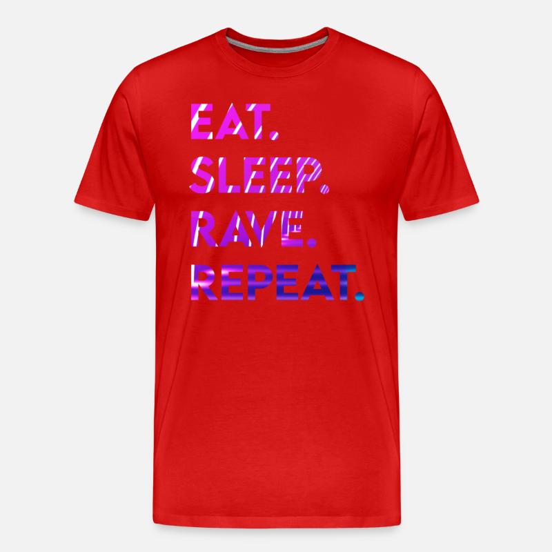 eat sleep rave repeat - Männer Premium Bio T-Shirt - Rot