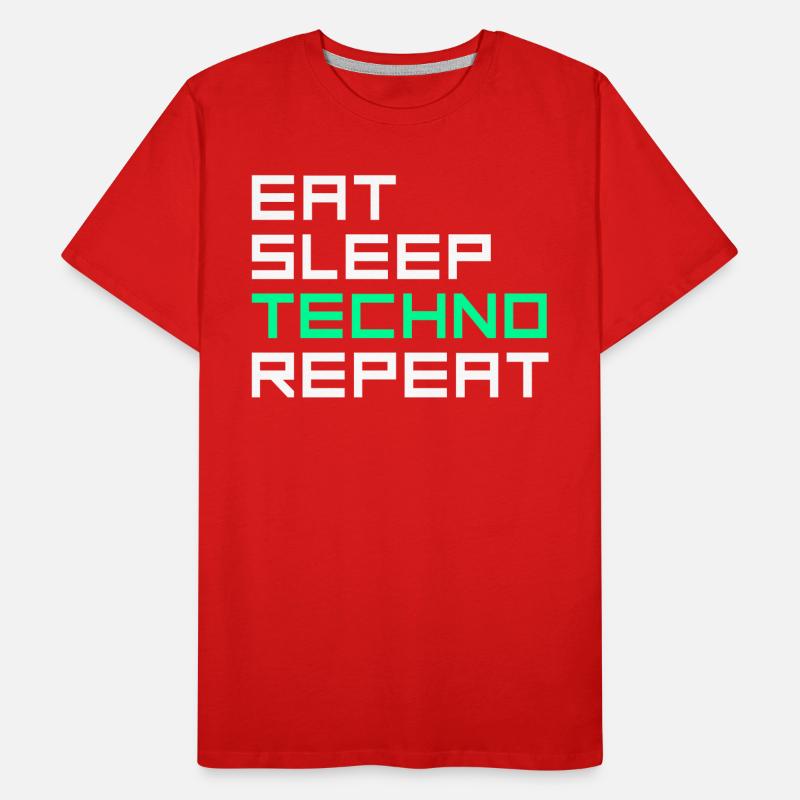 eat sleep techno repeat Männer Premium Bio T-Shirt