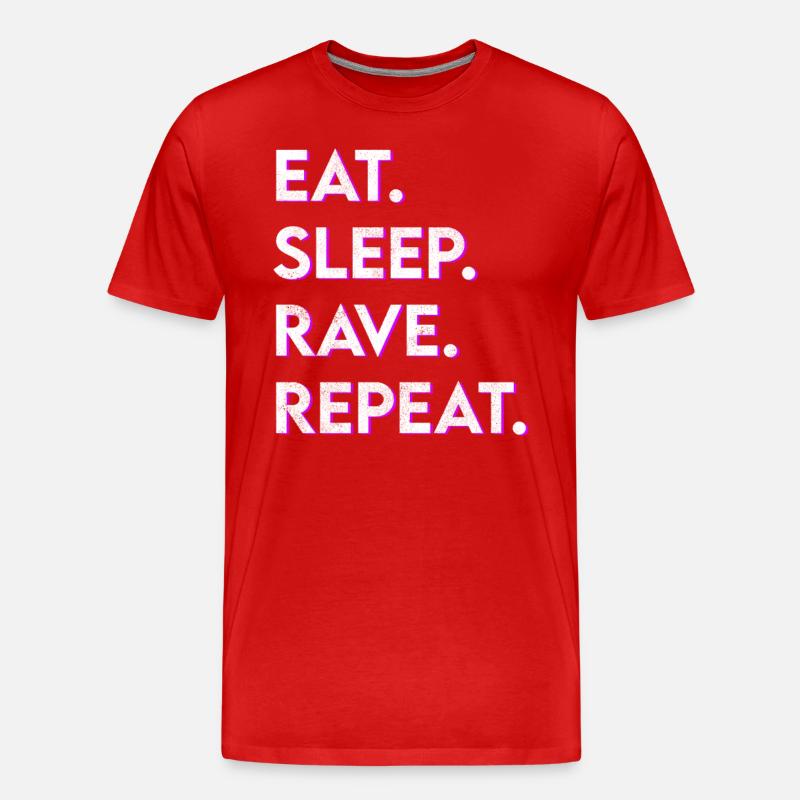 eat sleep rave repeat - Männer Premium Bio T-Shirt - Rot