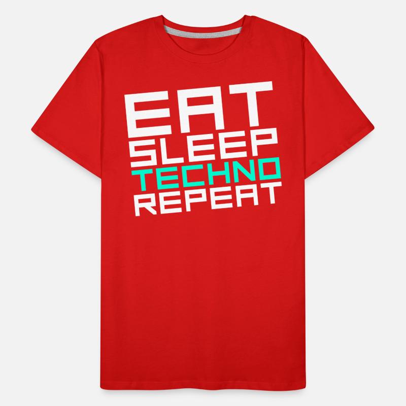 manger du sommeil techno répéter T-shirt bio Premium Homme