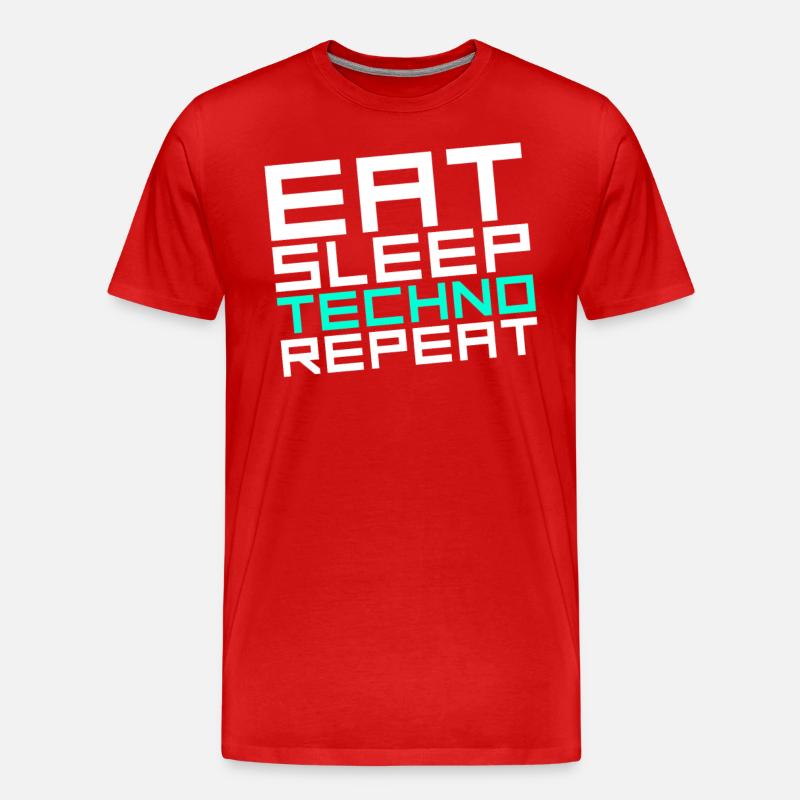 manger du sommeil techno répéter - T-shirt bio Premium Homme - rouge