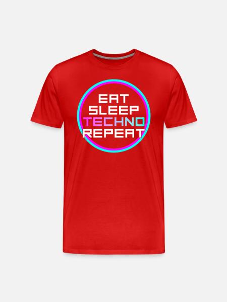 manger du sommeil techno répéter - T-shirt bio Premium Homme - rouge