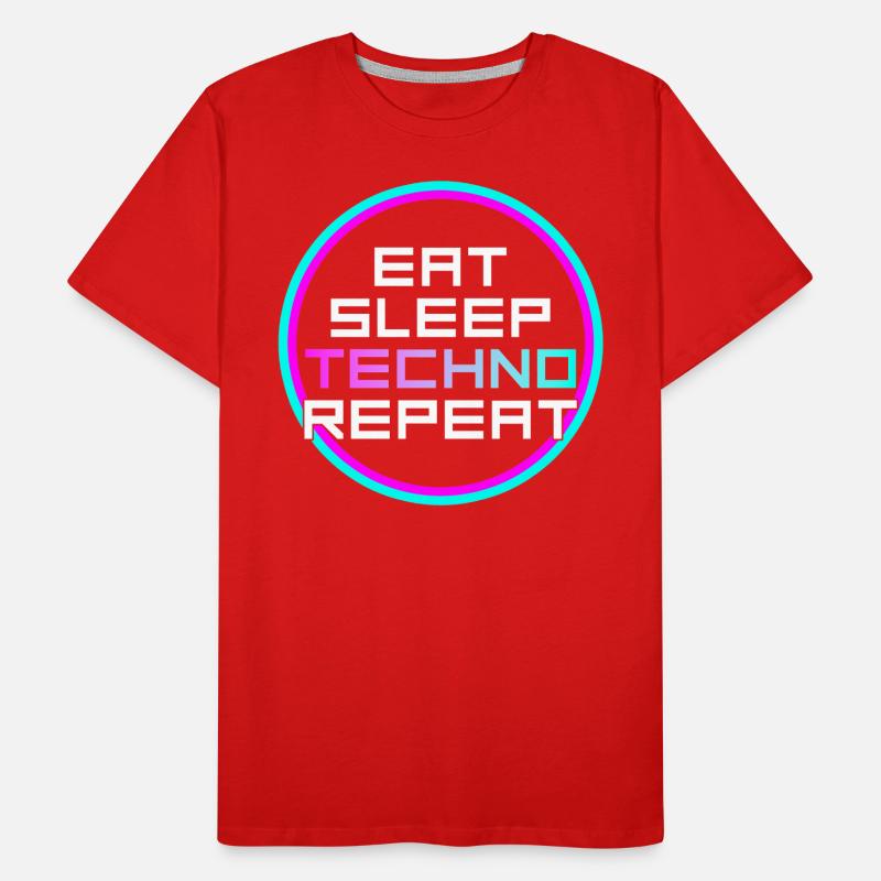 manger du sommeil techno répéter T-shirt bio Premium Homme