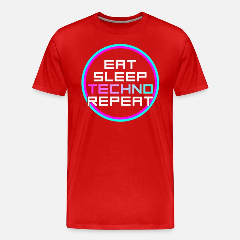 manger du sommeil techno répéter - T-shirt bio Premium Homme - rouge