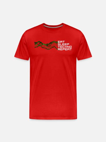 manger du sommeil techno répéter - T-shirt bio Premium Homme - rouge