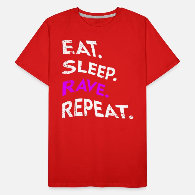 eat sleep rave repeat Männer Premium Bio T-Shirt