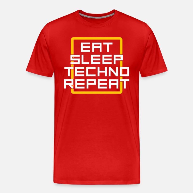 manger du sommeil techno répéter - T-shirt bio Premium Homme - rouge